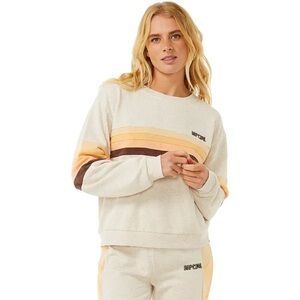 Rip Curl Surf Revival Cream Stripe Sweatshirt - Small